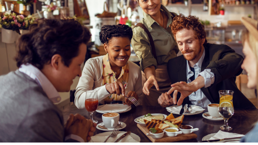 Customers in a restaurant